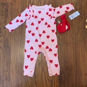 NWT Cat & Jack Valentines Day 6/9 months romper.